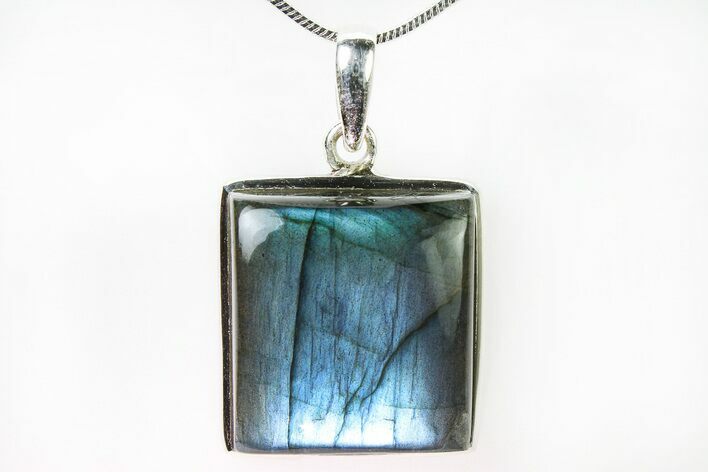 Brilliant Blue Labradorite Pendant with Chain #321646